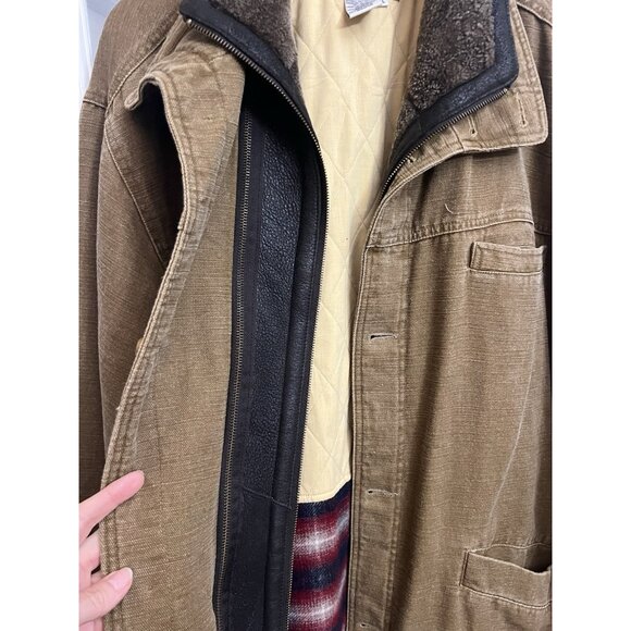 THE TERRITORY AHEAD Men’s Lined Barn Chore Jacket Coat Size XL Brown - Picture 5 of 8